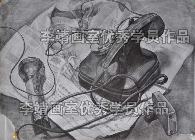 北京李靖美术培训画室素描静物作品4