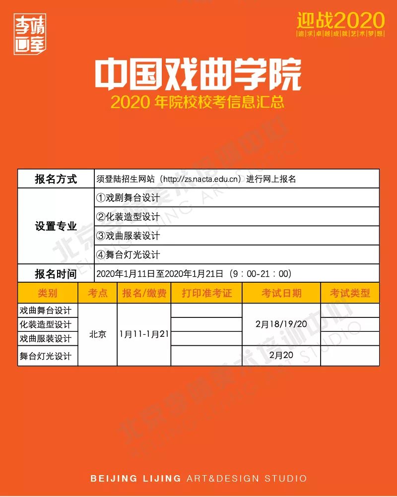 2020年院校校考信息汇总来了！,北京美术高考       09