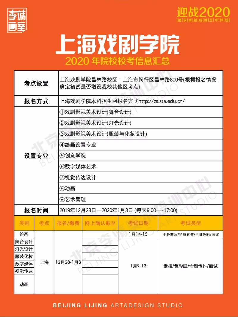2020年院校校考信息汇总来了！,北京美术高考       12