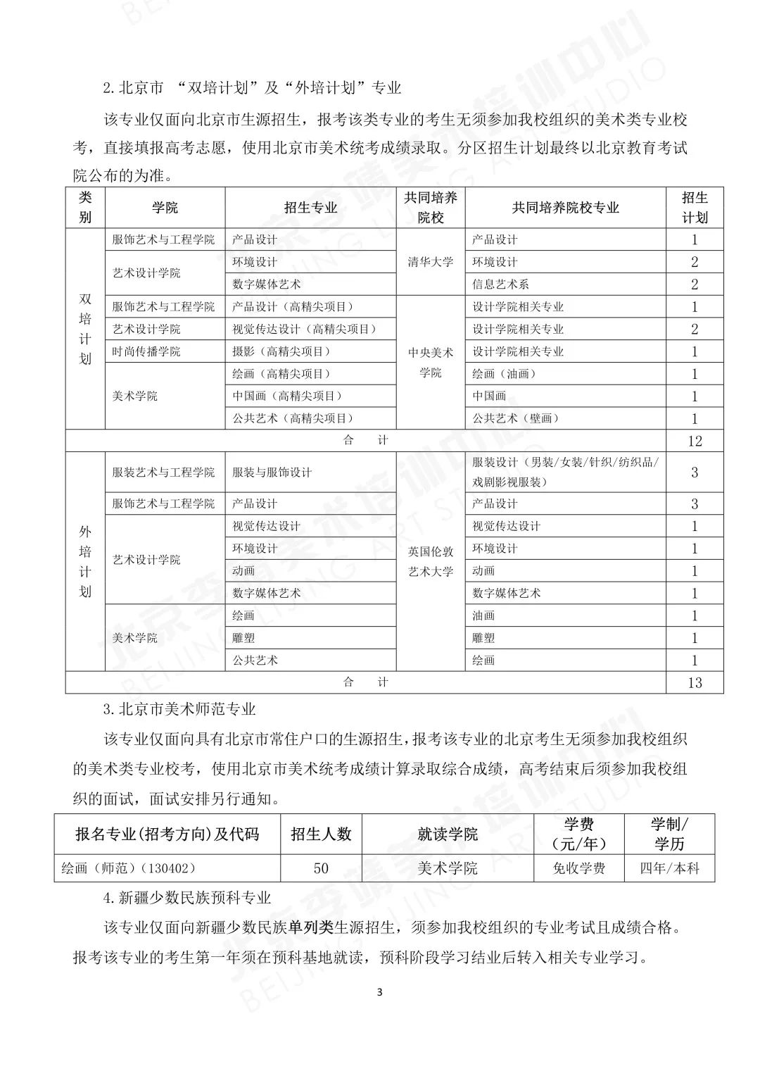 北京服装学院招生简章公布！,北京美术高考        04