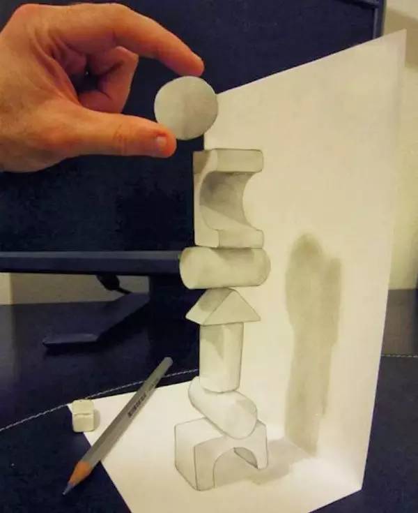 北京画室3D绘画作品，3D积木