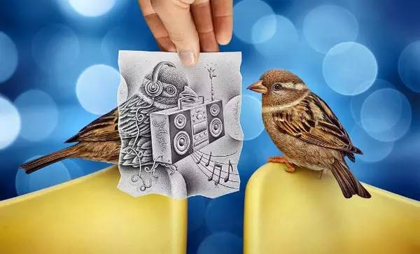 北京画室3D绘画作品，3D麻雀