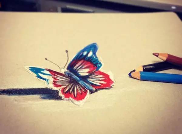 北京画室3D绘画作品，3D蝴蝶