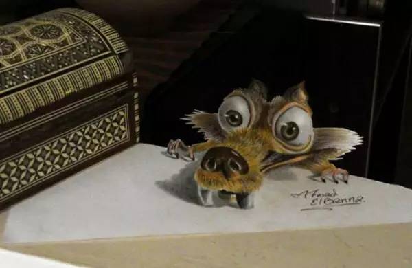 北京画室3D绘画作品，3D冰河时代人物