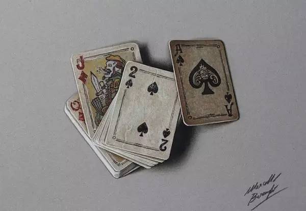 北京画室3D绘画作品，3D扑克牌