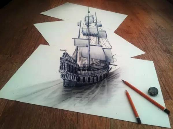 北京画室3D绘画作品，3D帆船