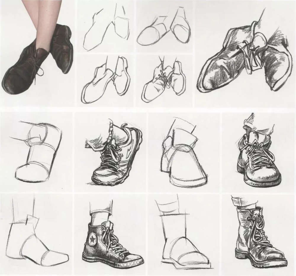 北京美术培训画室老师手把手教你如何刻画速写之手部、脚部和鞋,13