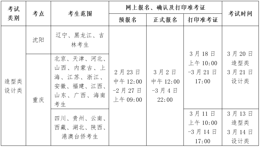 【北京李靖画室资讯站】四川美术学院关于2021年本科招生专业考试沈阳、重庆考点报名考试的公告