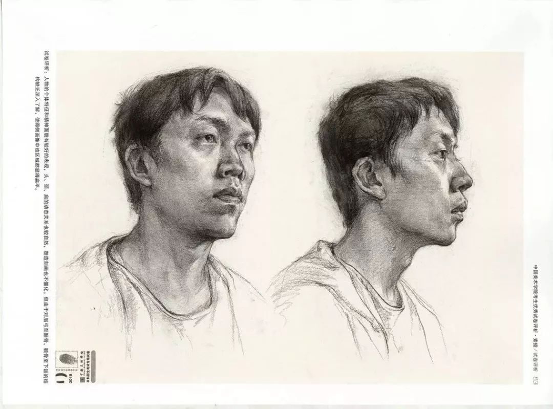 中国美术学院素描科目得分点及素描高分卷评析