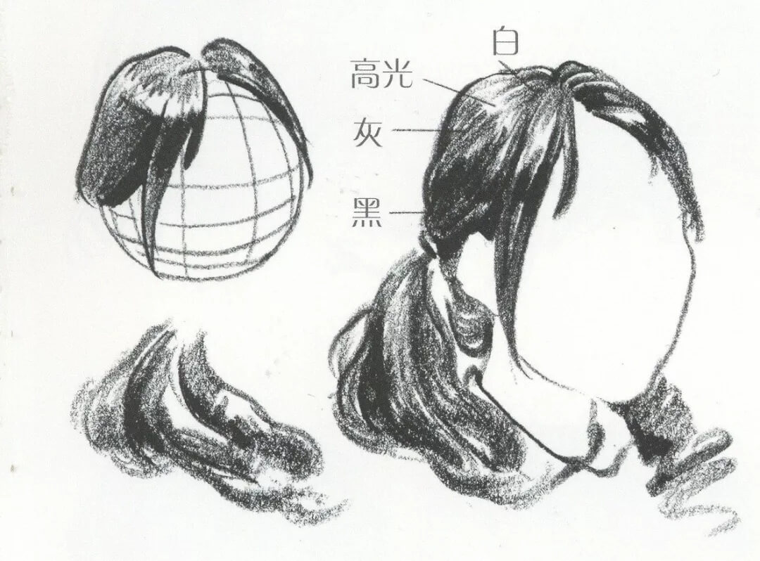 干货分享：速写头发的五大刻画要点5